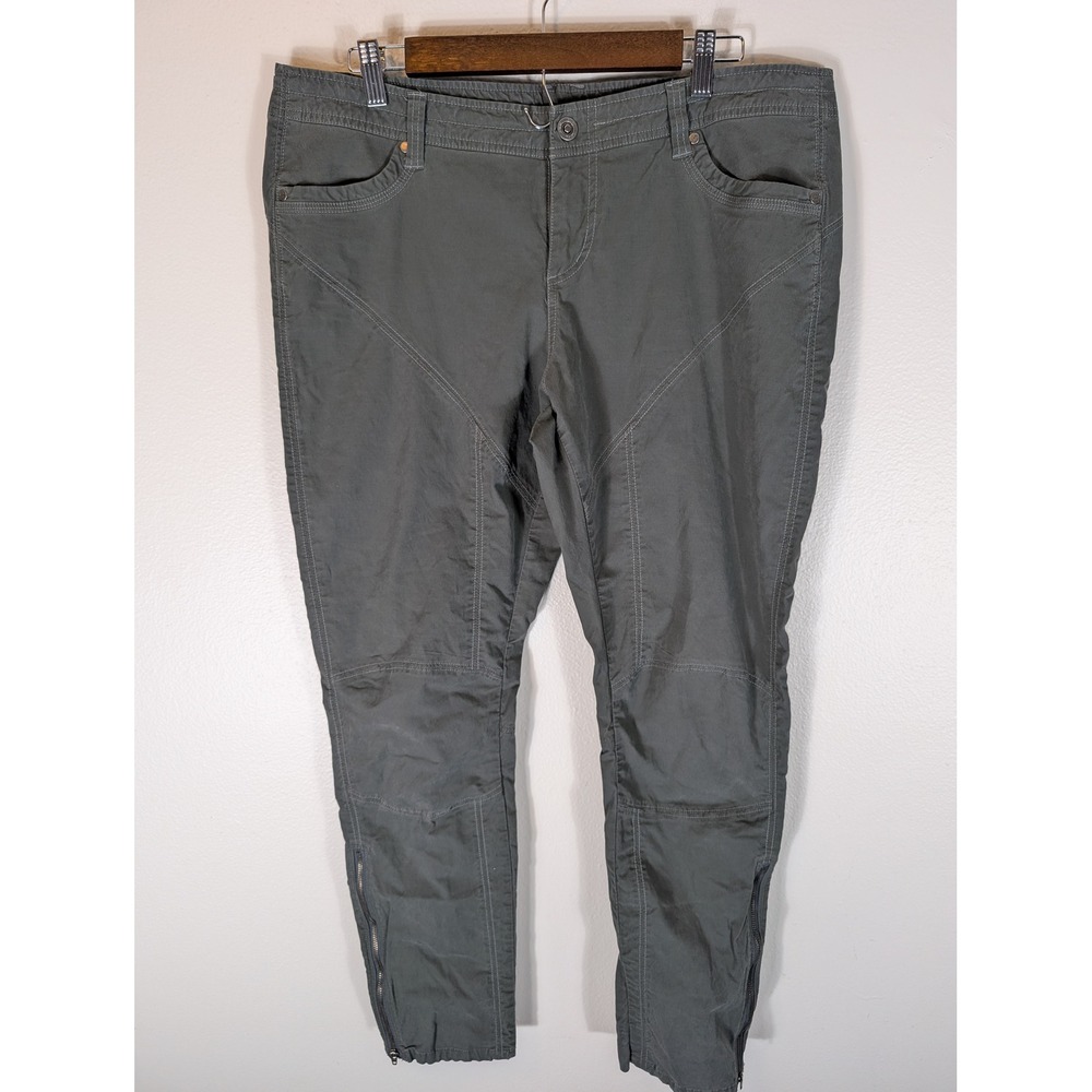 Kuhl Womens 16 Inspiratr Green Articulated Knee Zipper Ankle Hiking Pants